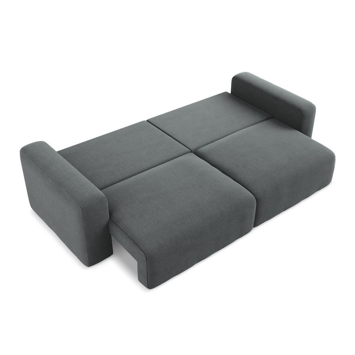 3-SITZER SOFA mit Schlaffunktion Strukturstoff Stoff Grau - Schwarz/Grau, Kunststoff/Textil (244/79/102cm) - LaMiaSofa