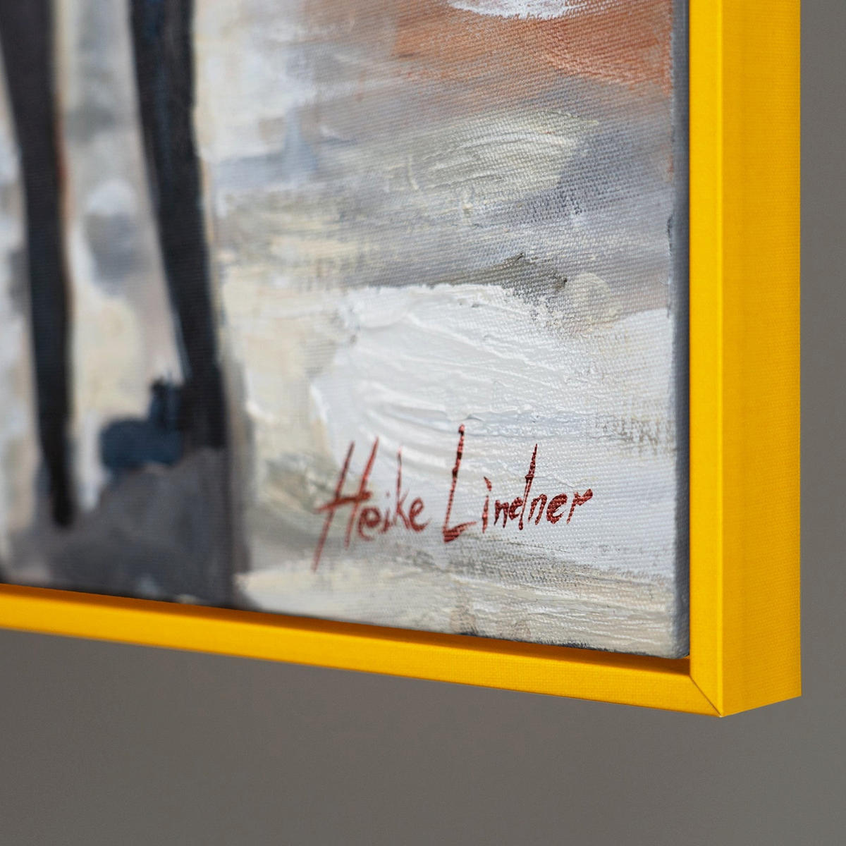 GEMÄLDE Städtische Atmosphäre Schattenfugenrahmen Gelb 60x40 cm - Gelb, Holz (60/40cm) - YS-art gallery