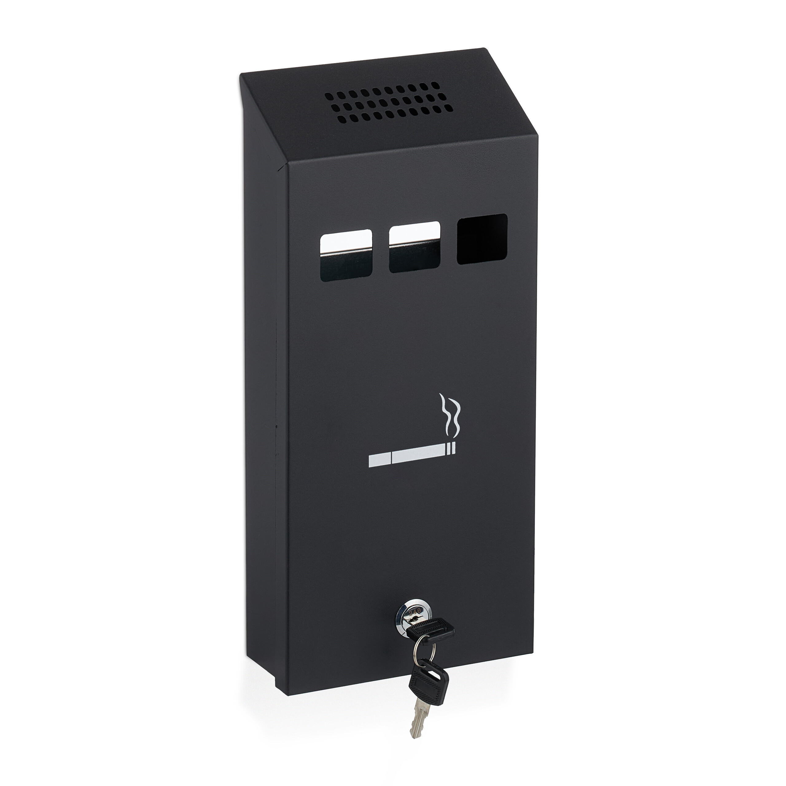 WANDASCHENBECHER - Schwarz, Metall (15cm) - Relaxdays