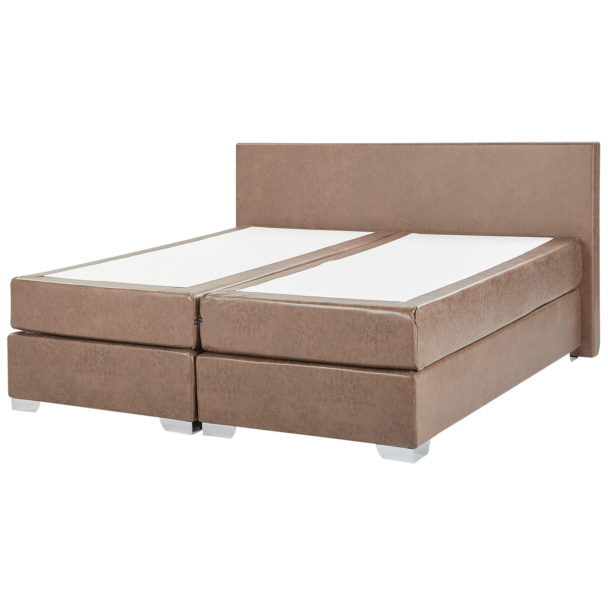 BOXSPRINGBETT 180/200cm Braun President - Braun, Kunststoff/Textil (180/200cm) - Beliani