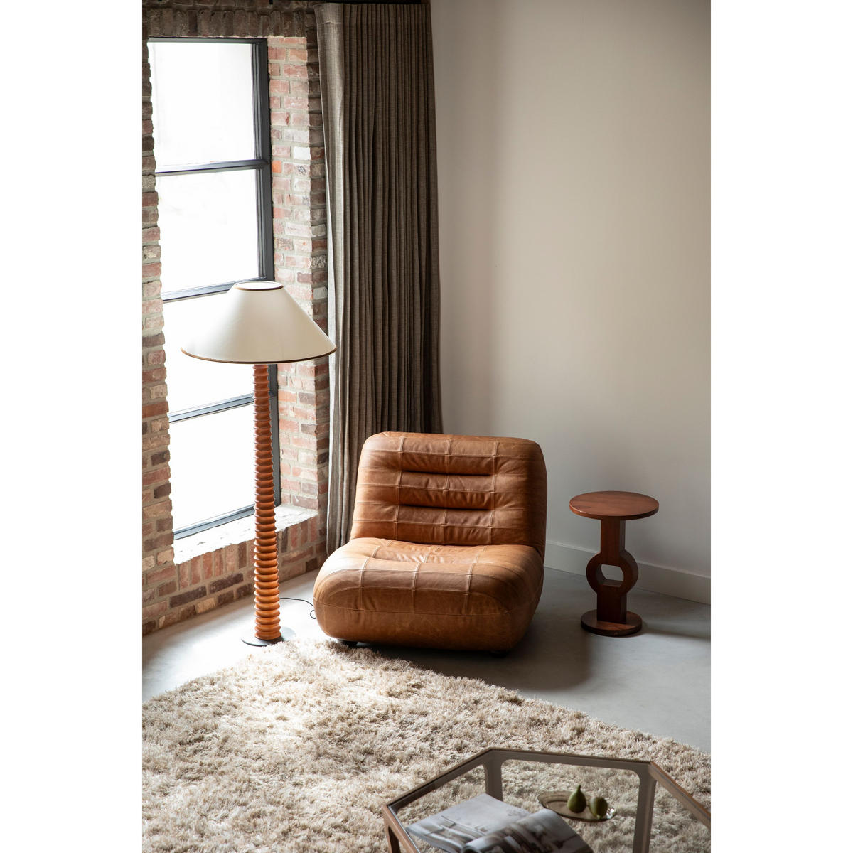 SESSEL Wyatt Leder Cognac Braun - Cognac, Leder (87/70.5/101cm) - Dutchbone