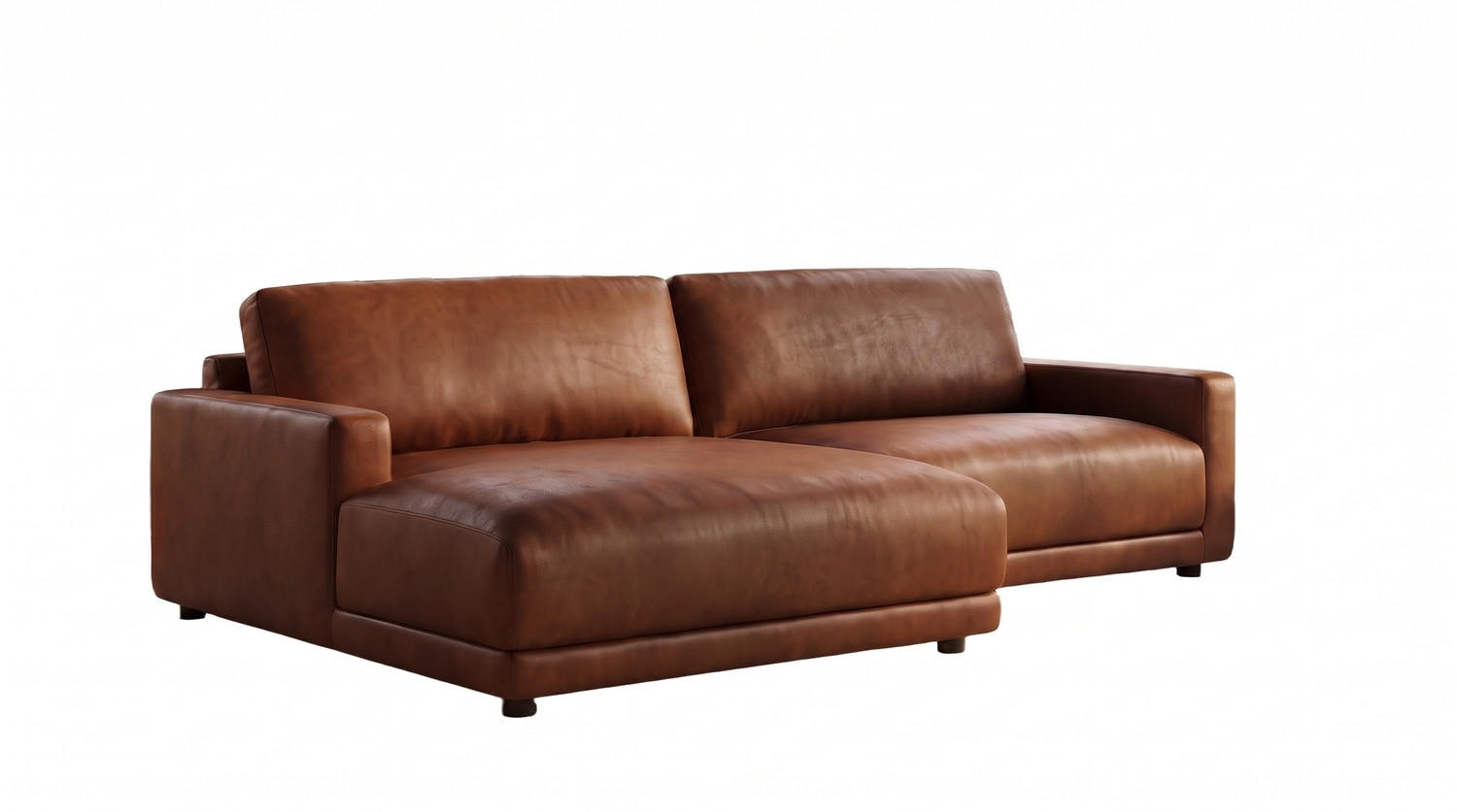 ECKSOFA MARLIN Braun Lederfaserstoff - Dunkelbraun/Schwarz, Leder/Kunststoff (262/168cm) - KAWOLA