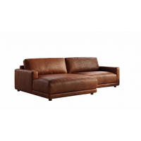 ECKSOFA MARLIN Braun Lederfaserstoff - Dunkelbraun/Schwarz, Leder/Kunststoff (262/168cm) - KAWOLA