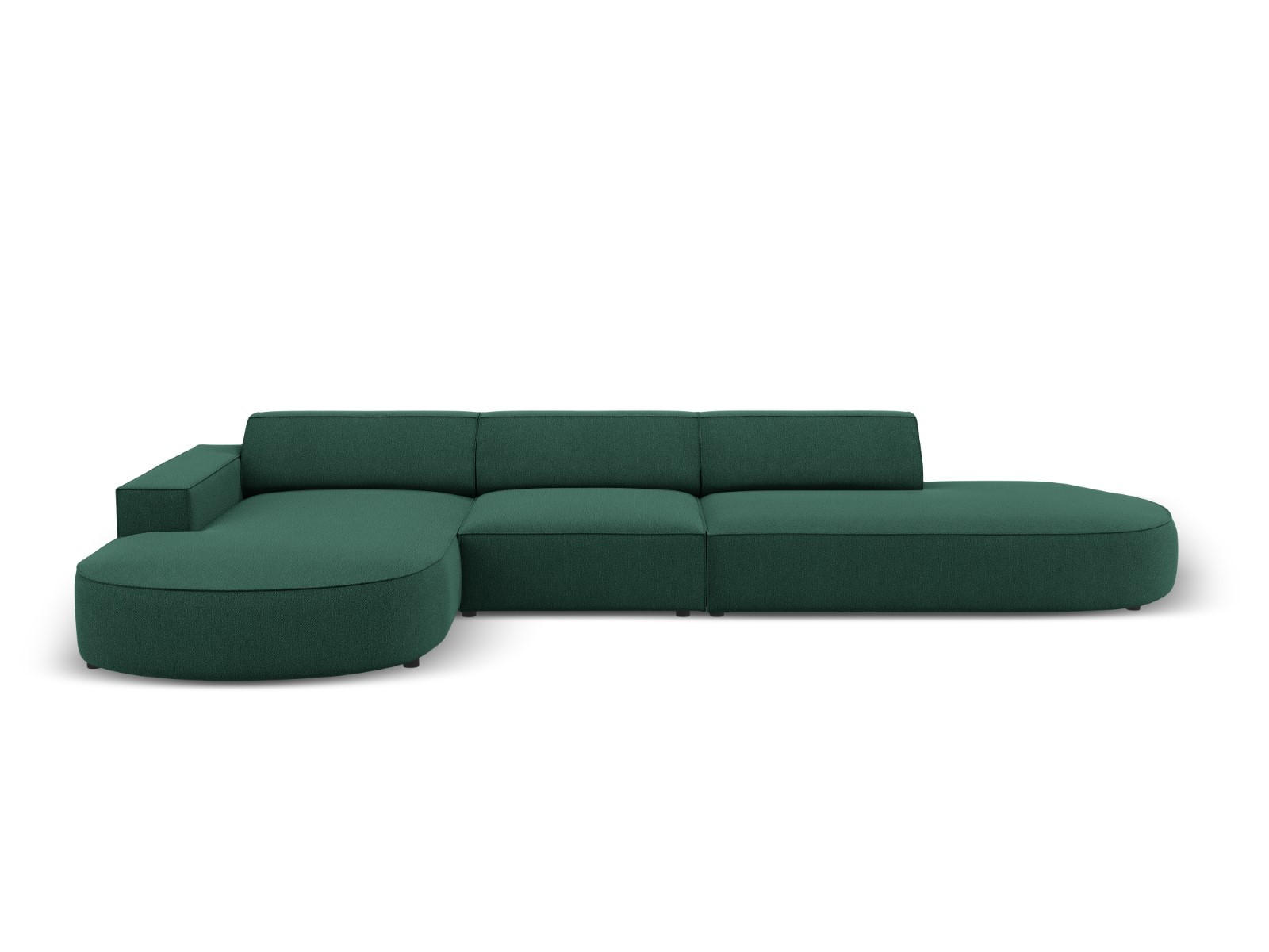 ECKSOFA links Jodie aus strukturiertem Stoff grün 4 Sitzplätze - Grün, Textil (166/342cm) - Micadoni