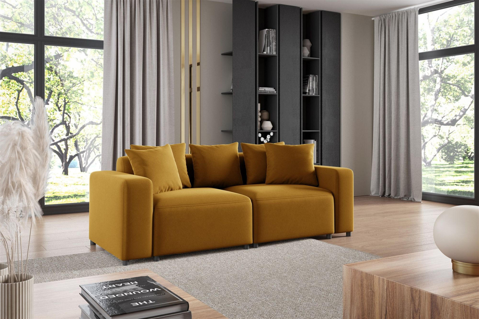 SOFA Megan 2-sitzer In Salvador - Honig, Holzwerkstoff/Textil (236/75/98cm) - Fun Möbel