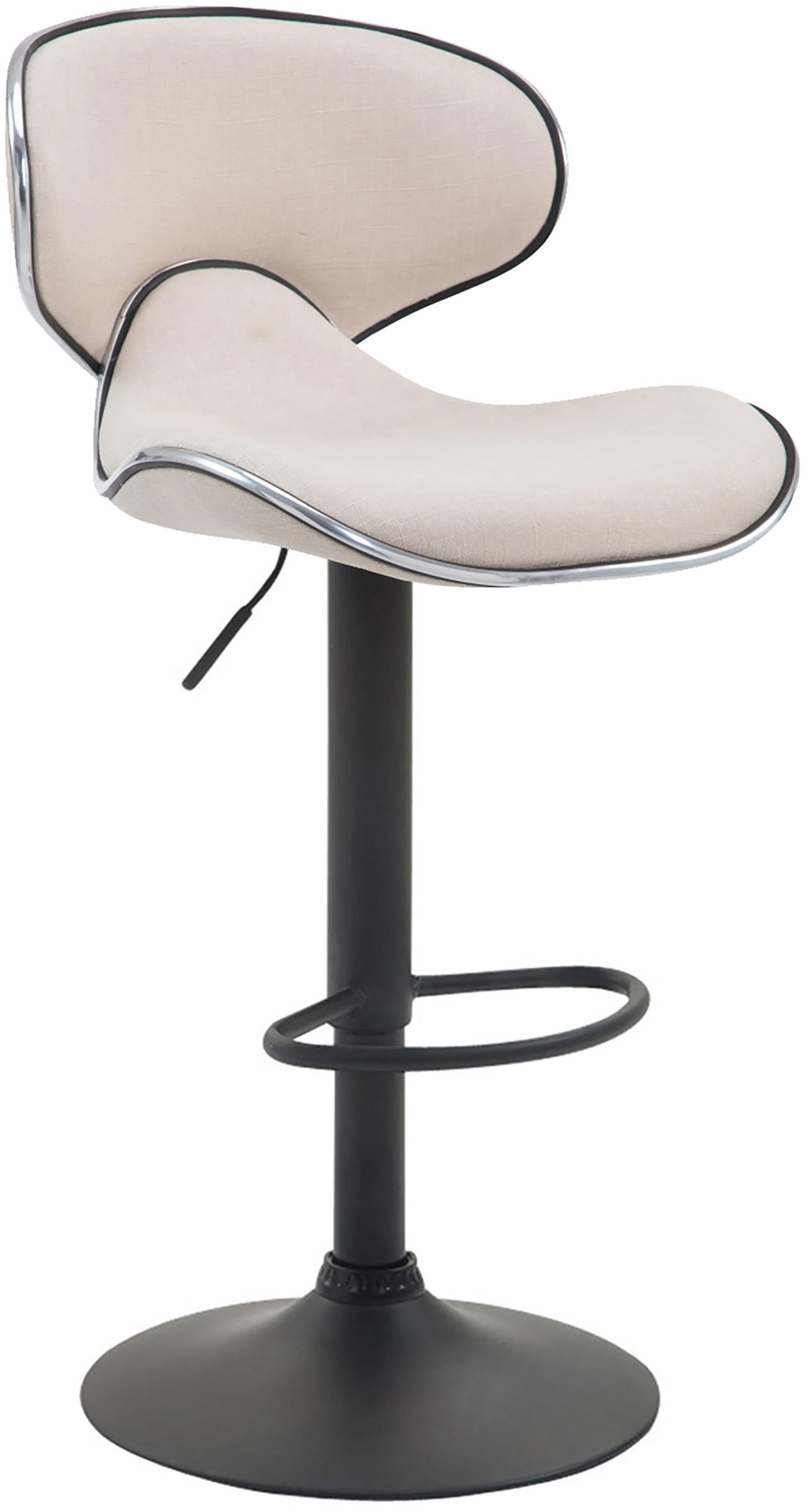 BARHOCKER Stoff creme - Creme/Schwarz, Textil/Metall (46/88/49cm) - CLP