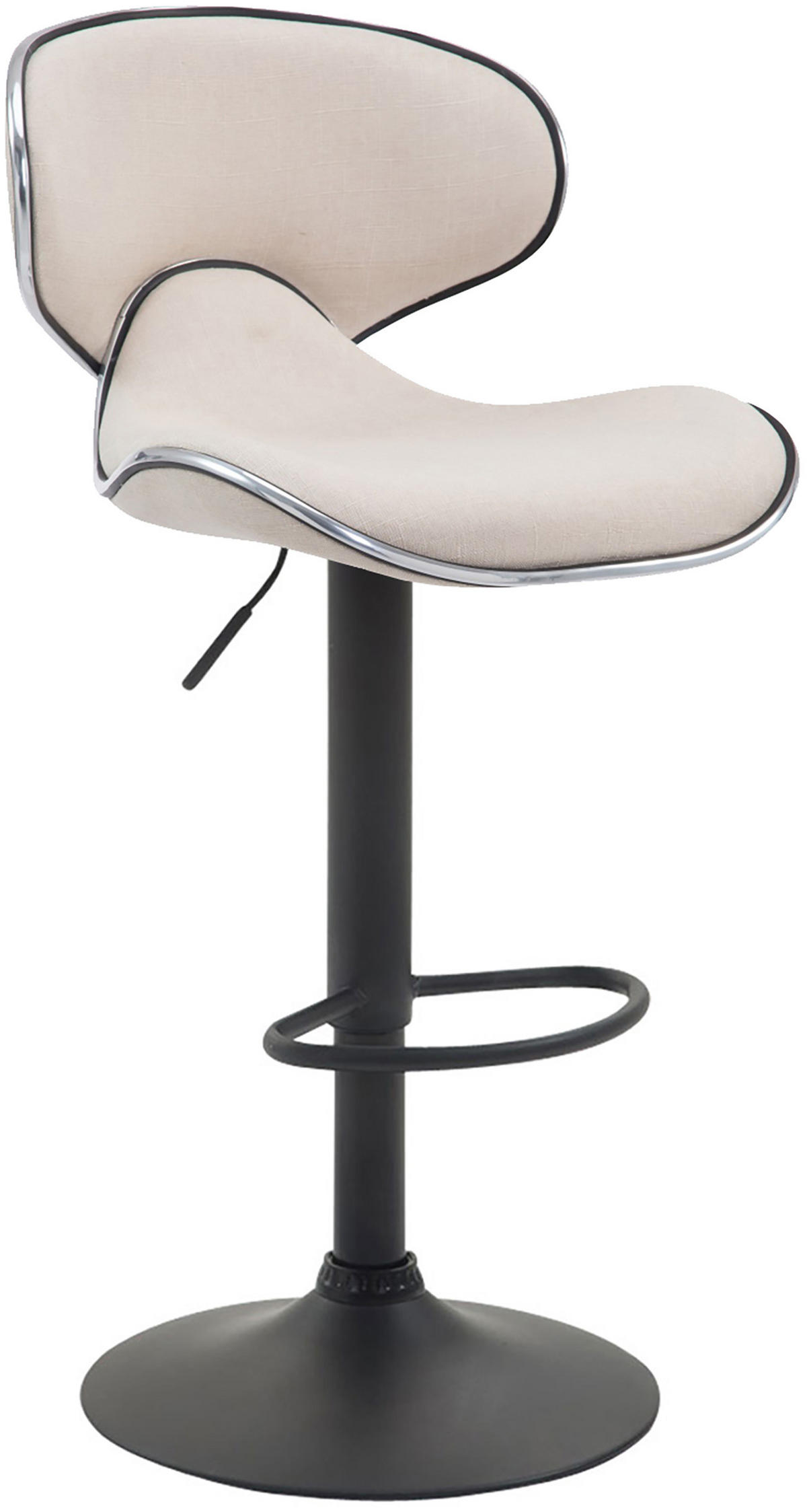 BARHOCKER Stoff creme - Creme/Schwarz, Textil/Metall (46/88/49cm) - CLP