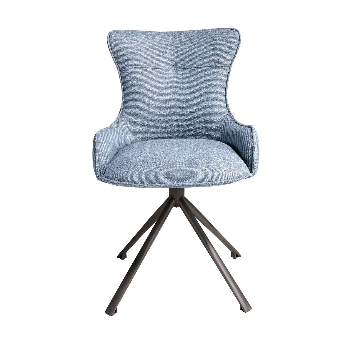 ANGEL Cerdá Drehstuhl 4204, blauer Stoff, 180° Drehfunktion - Blau/Dunkelgrau, Kunststoff/Textil (55/86/63cm) - ANGEL CERDA