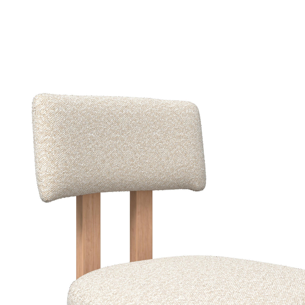 BARHOCKER Jonna Creme Bouclé Gepolstert - Creme, Holz (51/102/54cm)