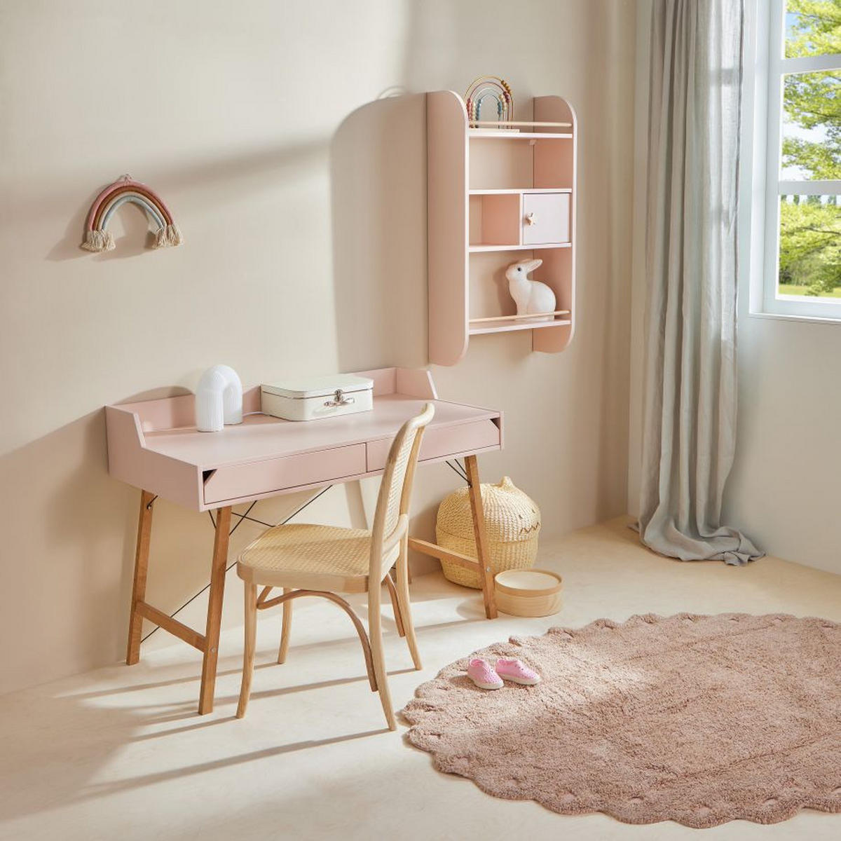 KINDERSCHREIBTISCH Lotta - Rosa, Holzwerkstoff (120/76/60cm) - RAUMHIRSCH FURNITURE