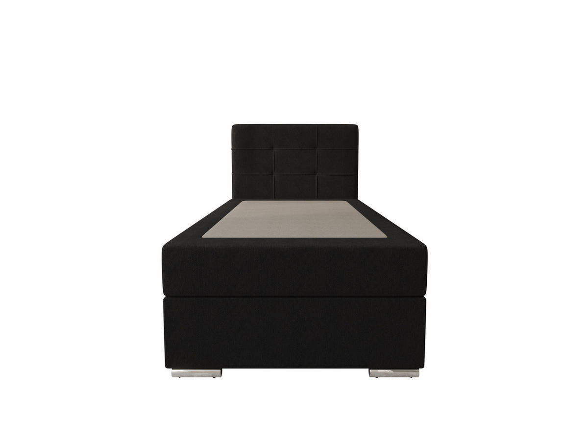 BOXBETT ZILANO 1 mit Matratze H3 und Topper 90x200 Cosmic 100 - Schwarz, Holz/Textil (90/200cm) - Bedante
