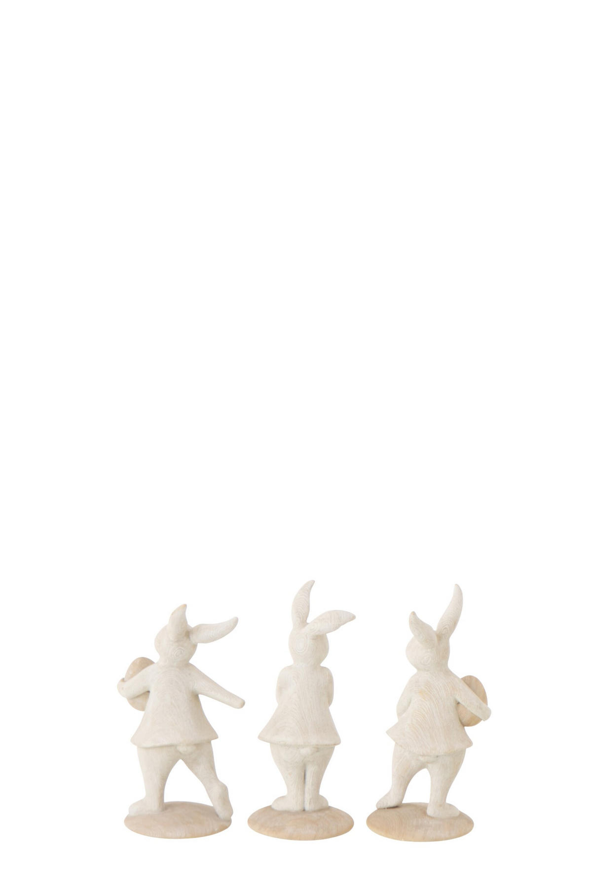 DEKO KANINCHEN EI (3ER SET) - Beige, Glas/Naturmaterialien (6/12.5/7.5cm) - J-Line