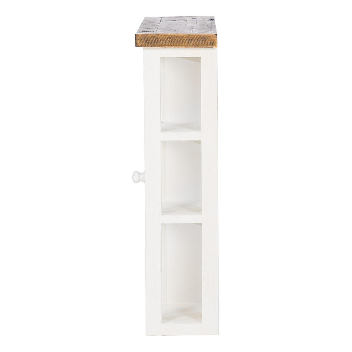 SPIEGELSCHRANK - Kiefer massiv - Weiß, Holz (70/75/20cm) - home24