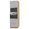 BACKOFEN-HOCHSCHRANK Kvantum D14/RU/2A/284 Dust Grey Matt / Eiche Artisan Matt 60 / 59 / 207cm - Eiche Artisan/Grau, Holz/Holzwerkstoff (60/207/59cm) - Feldmann-Wohnen