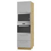 BACKOFEN-HOCHSCHRANK Kvantum D14/RU/2A/284 Dust Grey Matt / Eiche Artisan Matt 60 / 59 / 207cm - Eiche Artisan/Grau, Holz/Holzwerkstoff (60/207/59cm) - Feldmann-Wohnen