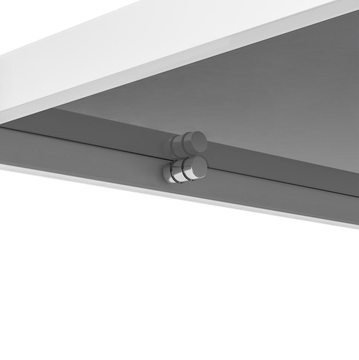 COUCHTISCH 97.5/61.5 cm grau weiß aus MDF und Glas mit Stauraum - Weiß, Glas (97.5/61.5/45cm) - OKMYHOME