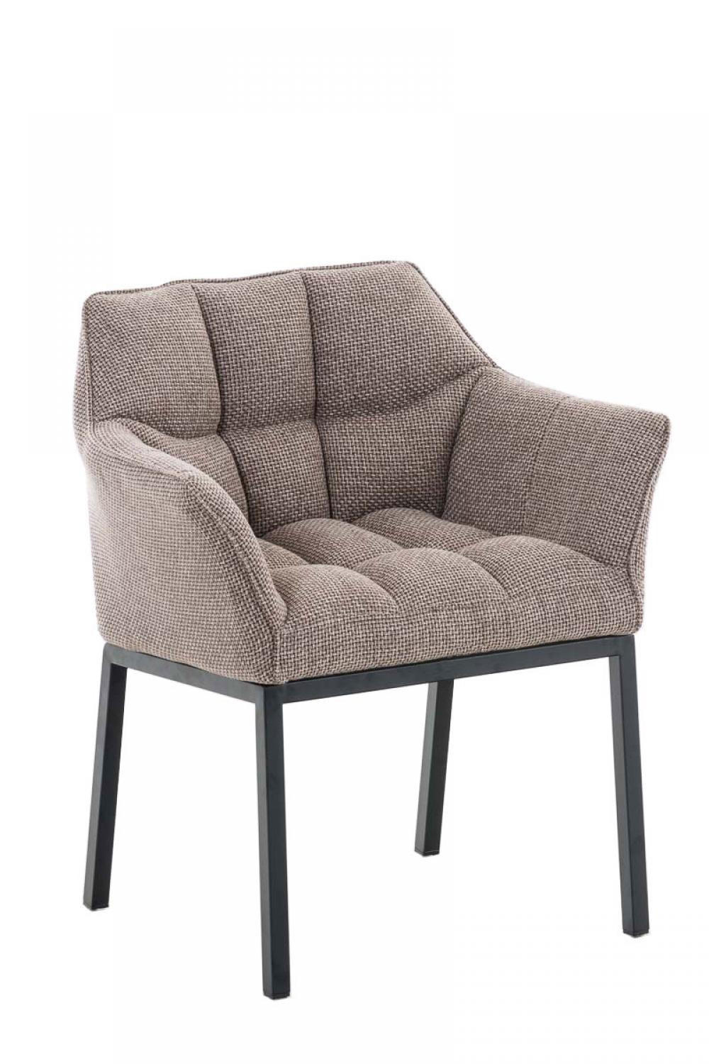 WOHNZIMMERSTUHL Stoff Terrabraun - Dunkelbraun/Schwarz, Textil/Metall (67/78/63cm) - CLP