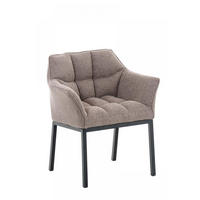 WOHNZIMMERSTUHL Stoff Terrabraun - Dunkelbraun/Schwarz, Textil/Metall (67/78/63cm) - CLP