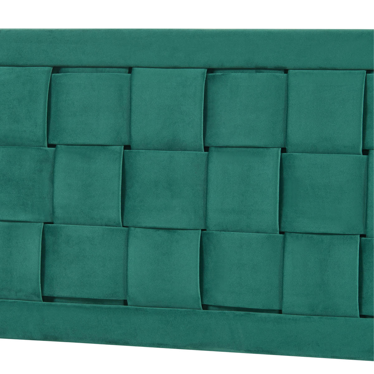 ČELO POSTELE Tervo - zelená barva, kompozitní dřevo/textil (140/50/5cm) - [en.casa]