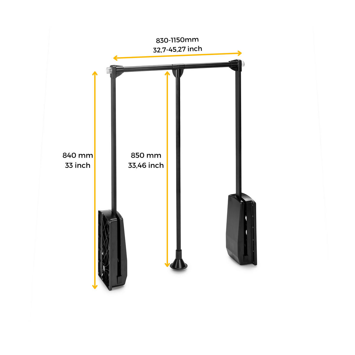 KLEIDERLIFT für Garderoben Hang, 830 - 1150, Mokka, Stahl und Kunststoff 10er-set - Mokka, Metall (16/9/86.5cm) - EMUCA