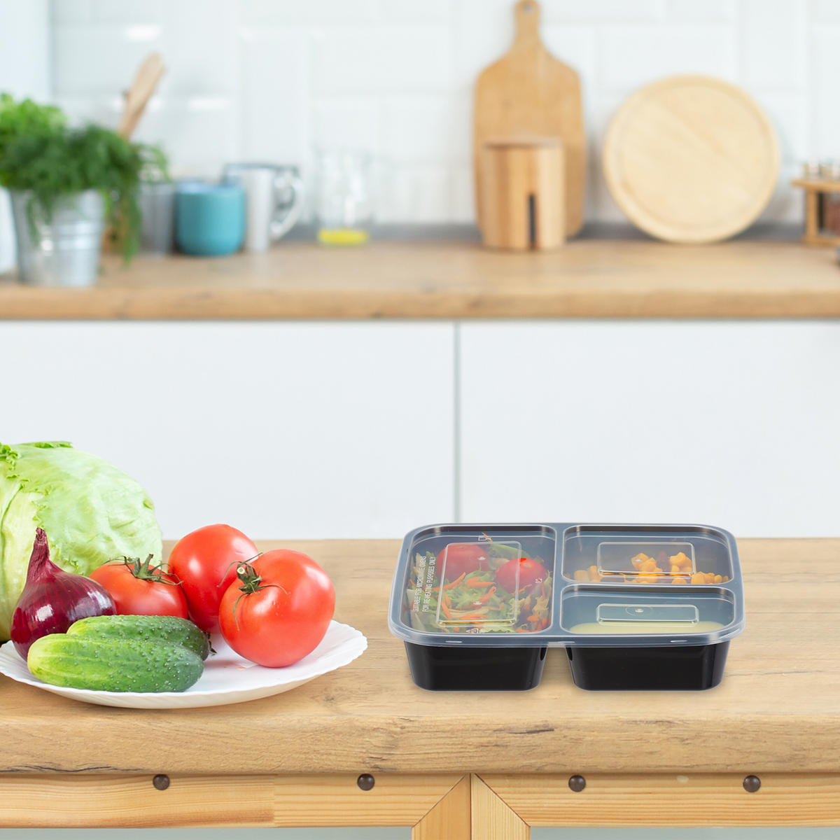 24XMEALPREPBOX - Schwarz, Kunststoff - Relaxdays