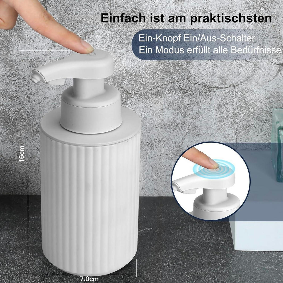 SCHAUMSEIFENSPENDER Automatisch Weiß 260 ml - Weiß, Kunststoff (8/17/9cm)