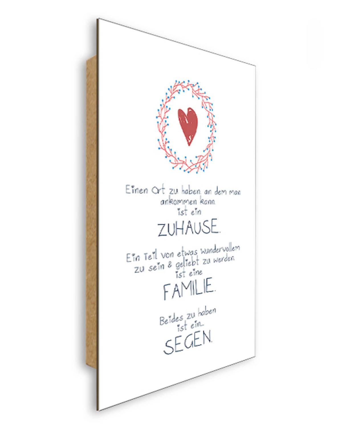 BILD 29x41 cm Typografie Familie Zuhause - Weiß, Holzwerkstoff (29/41/2cm) - artissimo