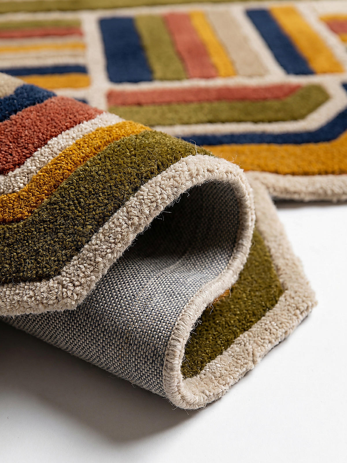 TEPPICH aus Wolle SOAR in Terrakotta, geometrisch, 80 x 300 cm - Rot, Textil (80/300cm) - KADIMA DESIGN