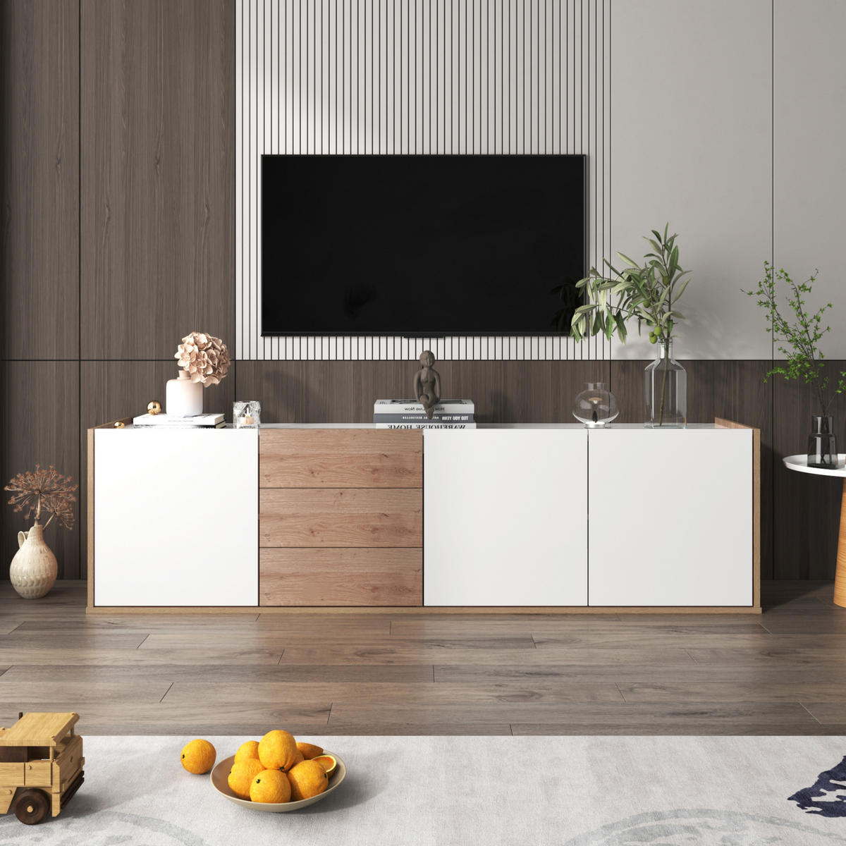 TV-ELEMENT Weiß 171.5/35/47 cm - Weiß, Holz (35/47/171.5cm) - Urban Meuble