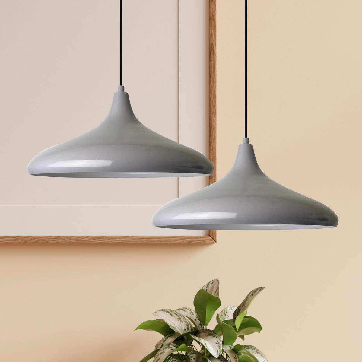 PENDELLEUCHTE Champion x2 35/20 - Grau, Metall (20/35/20cm) - Bamyum