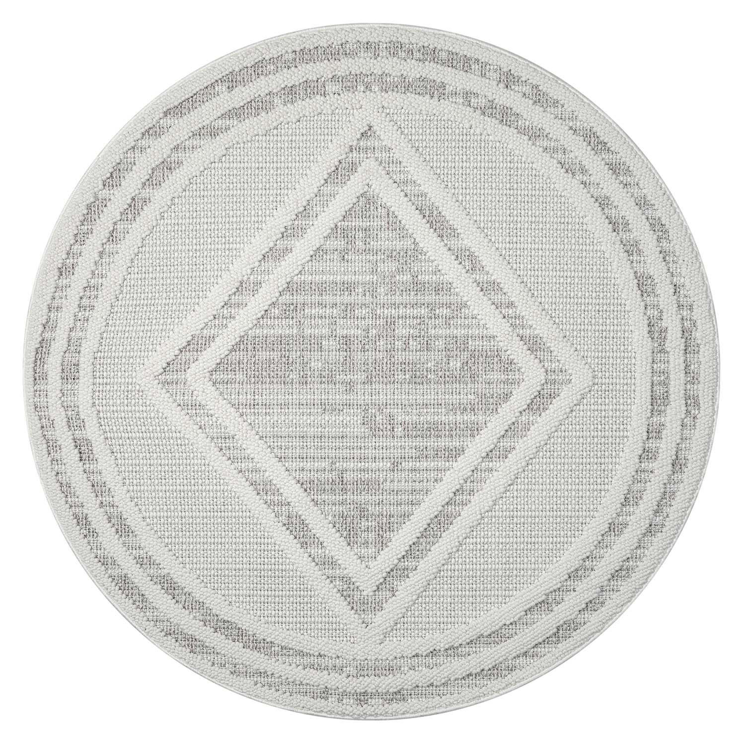 KURZFLOR-TEPPICH Lindo 8853 Beige 200x200 cm Rund - Beige/Grau, Textil (200/200cm) - carpet city