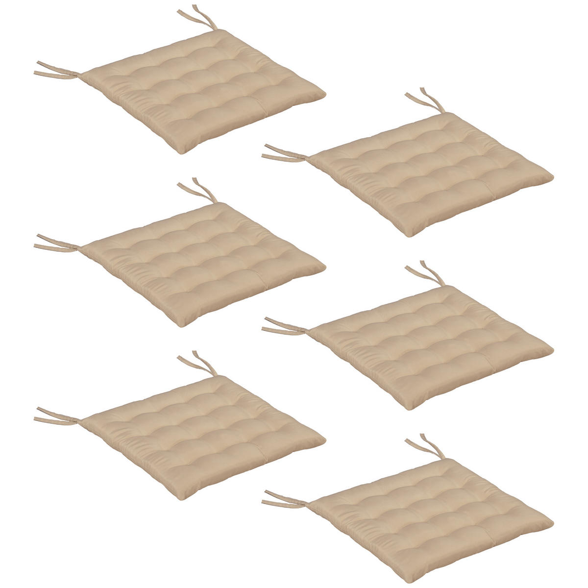 SESSELAUFLAGEN Khaki 6 Stück - Beige, Kunststoff (40/4/40cm) - GiPP