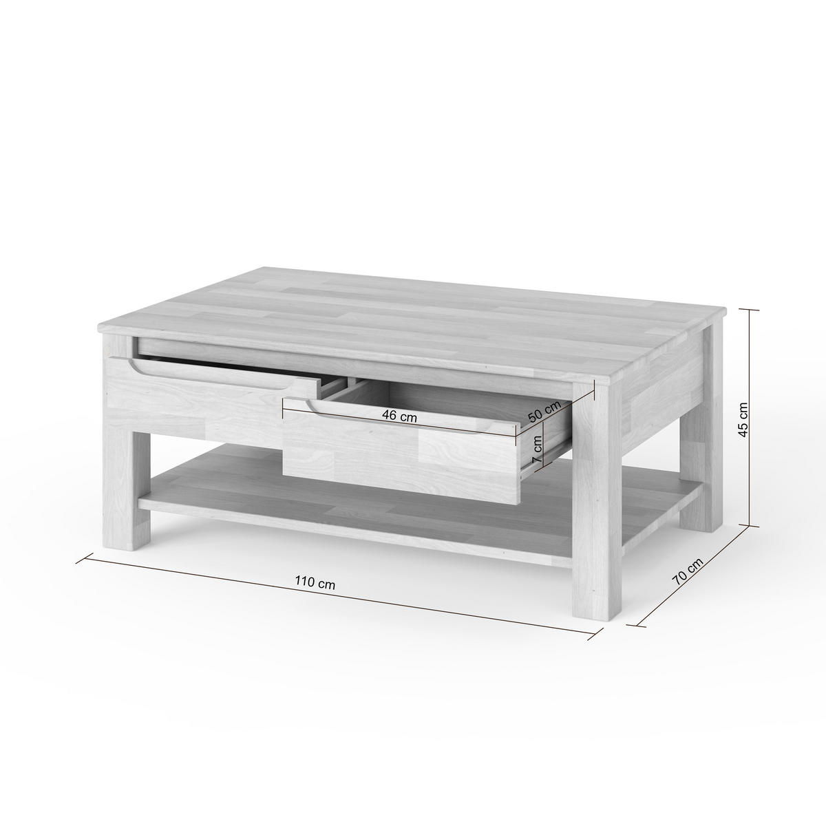COUCHTISCH Gavle - Eichefarben, Holz (110/70/45cm) - kiki design