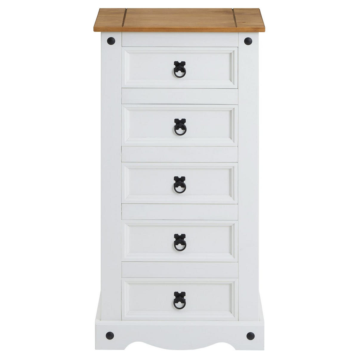 KOMMODE CAMPO - Weiß/Braun, Holz (53/104/39cm) - CARO-Möbel