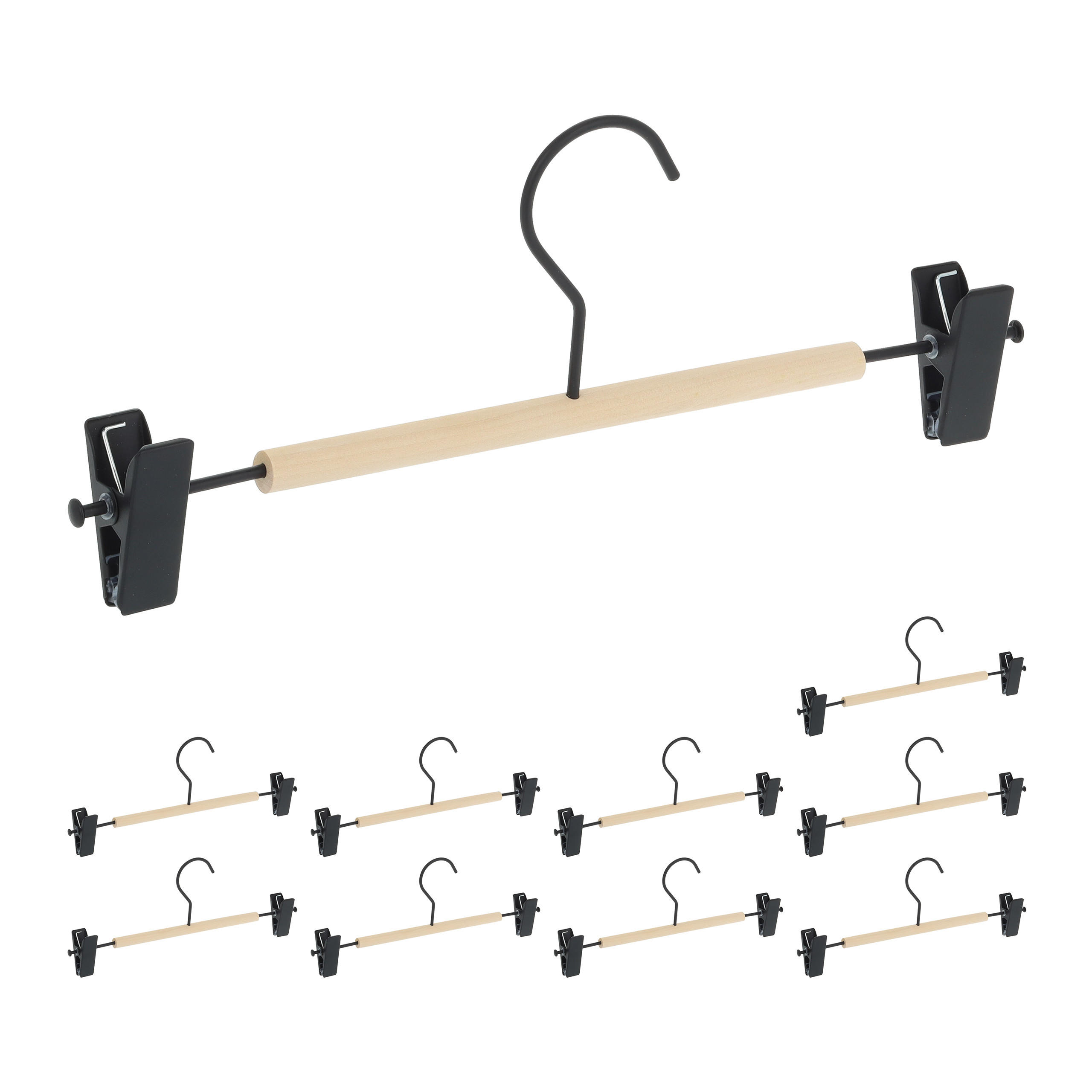 10XOBEŠALNIK za hlače - večbarvno, kovina/les (30.5/11.5/3cm) - Relaxdays