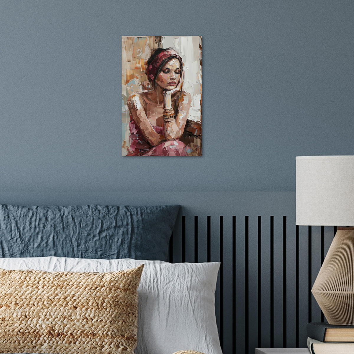 POSTER Frau - Lackierung - Porträt - Modern 20x30 cm - Altrosa, Papier (20/30/0.1cm) - MuchoWow