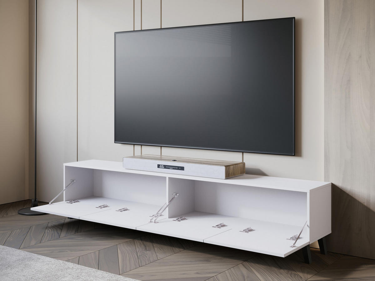 TV-LOWBOARD Phuket 190 - Schwarz/Graphitfarben, Holzwerkstoff/Kunststoff (190/40/32cm) - MIRJAN24