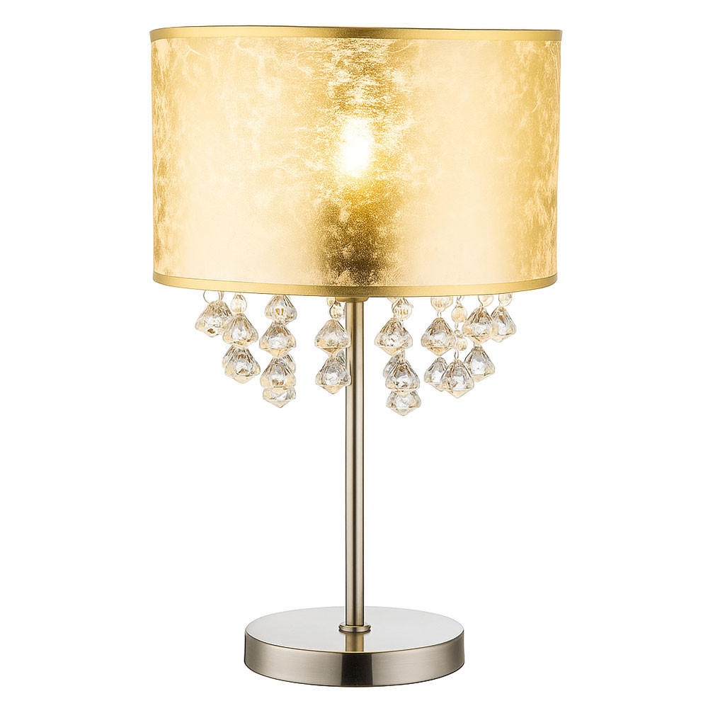 TISCHLEUCHTE Kristalllampe Blattgold Matt - Goldfarben, Metall (32/32/56cm) - Globo Lighting