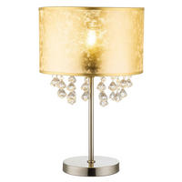 TISCHLEUCHTE Kristalllampe Blattgold Matt - Goldfarben, Metall (32/32/56cm) - Globo Lighting