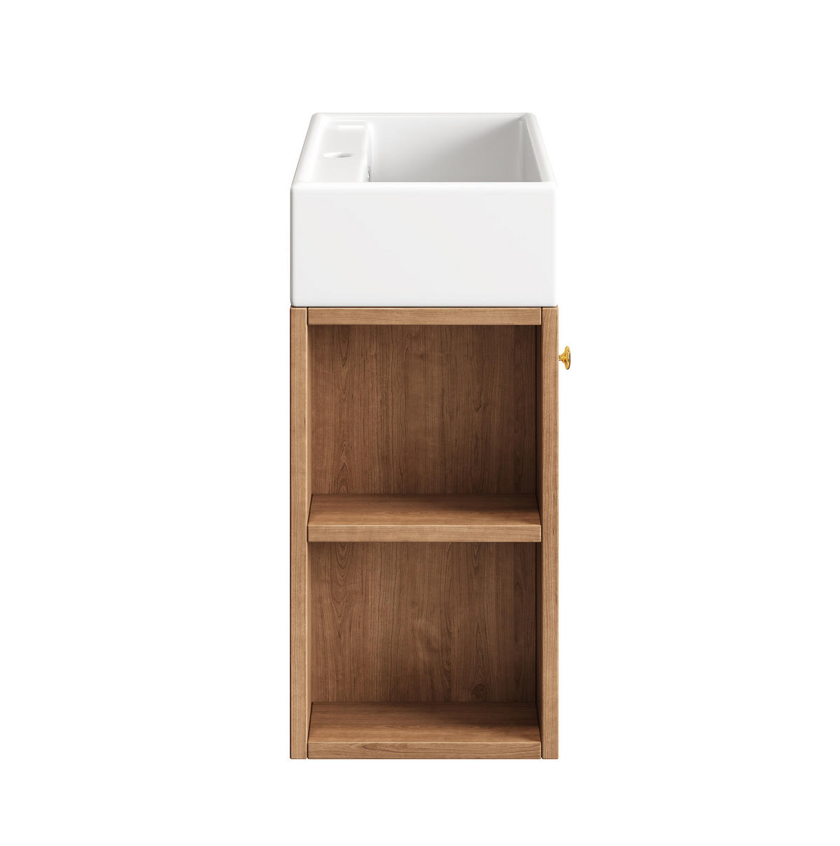 WASCHTISCHKOMBI 55 cm in Braun mit Keramikbecken und Seitenablagen - Braun, Holzwerkstoff (55/66.5/31cm) - Flora Grace