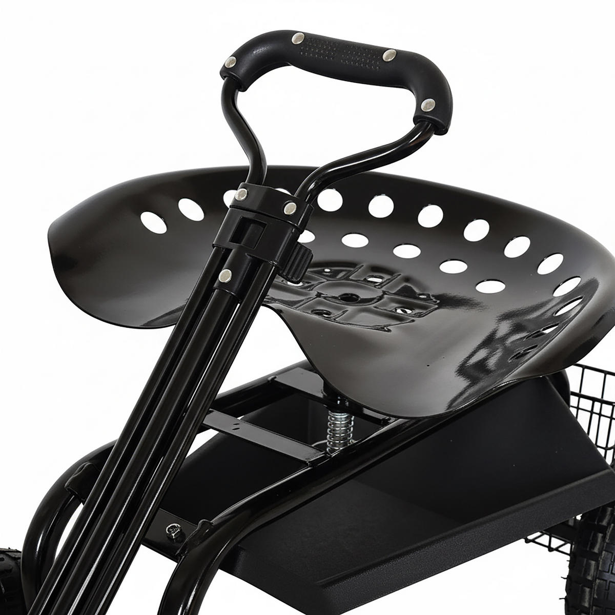 GARTENSITZ - Schwarz, Kunststoff/Metall (46/44.5/86cm) - Relaxdays