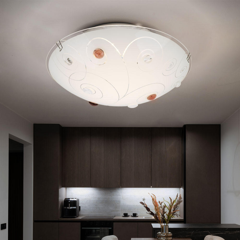 Thumbnail - Globo Lighting Led, Weiß, Glas, Rund, 25x7.5x25 cm, Lampen & Leuchten, LED Beleuchtung, LED-Deckenleuchten