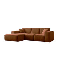ECKSOFA L-Form Siena Stoff Salvador Kupfer Links - Orange, Holz (165/266cm) - Kaiser Möbel