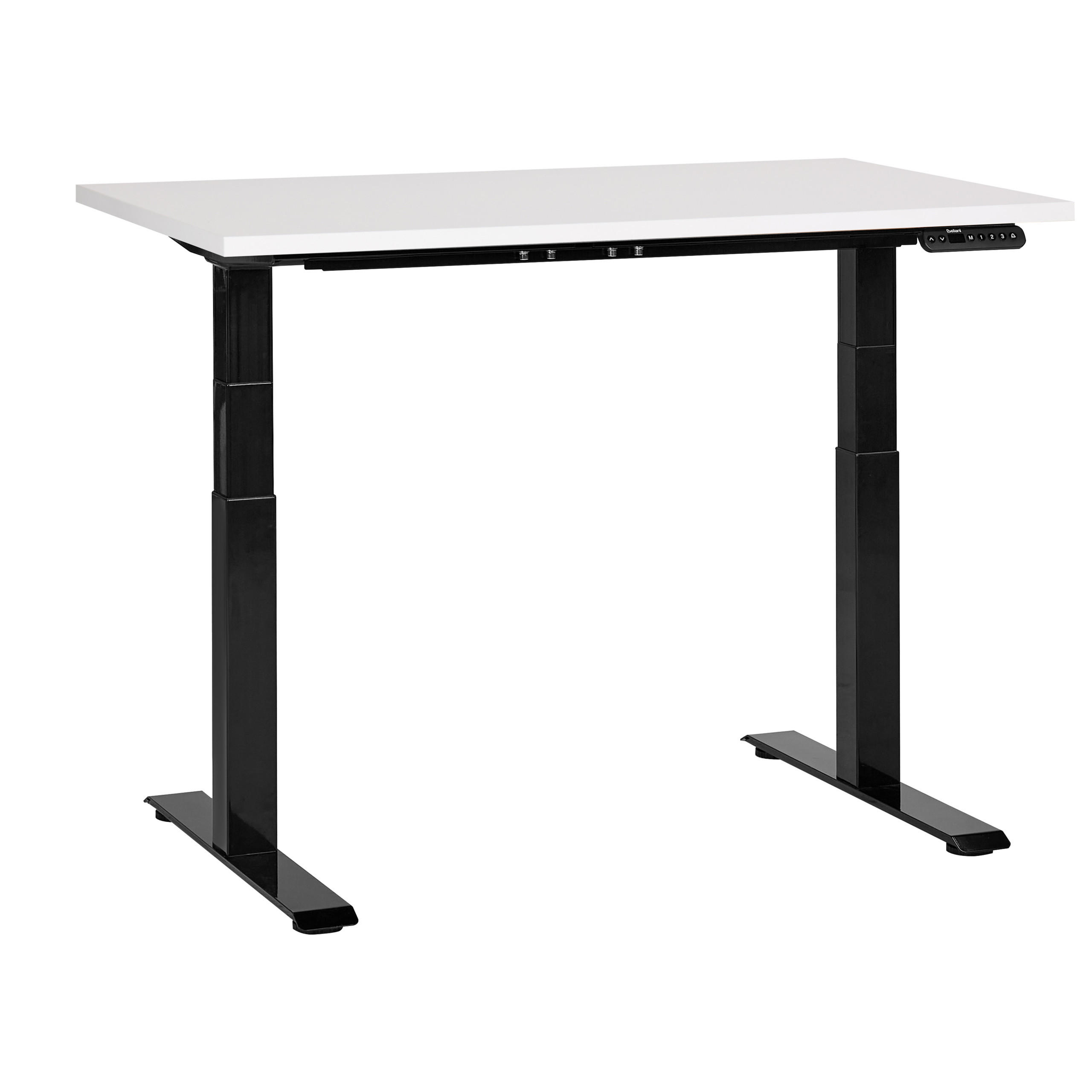 SCHREIBTISCH weißschwarz 120/72 cm elektrisch höhenverstellbar Destin III - Schwarz/Weiß, Holz (72/120/63cm) - Beliani