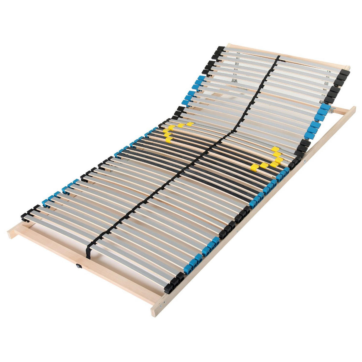 LATTENROST 200x200 cm (2 x 100x200 cm), verstellbar, 7 Zonen, 42 Latten, Buchenholz - Birkefarben/Buchefarben, Holz (200/200cm) - Sleepneo