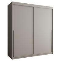 SCHWEBETÜRENSCHRANK 180 cm Kaschmir mit silbernem Griff - Kaschmir/Silberfarben, Holzwerkstoff (180/200/62cm) - Home Collective