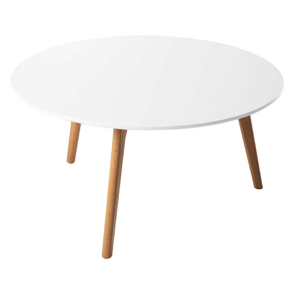 COUCHTISCH - Eiche teilmassiv - Matt Weiß - Weiß, Holz/Holzwerkstoff (90/90/45cm) - home24