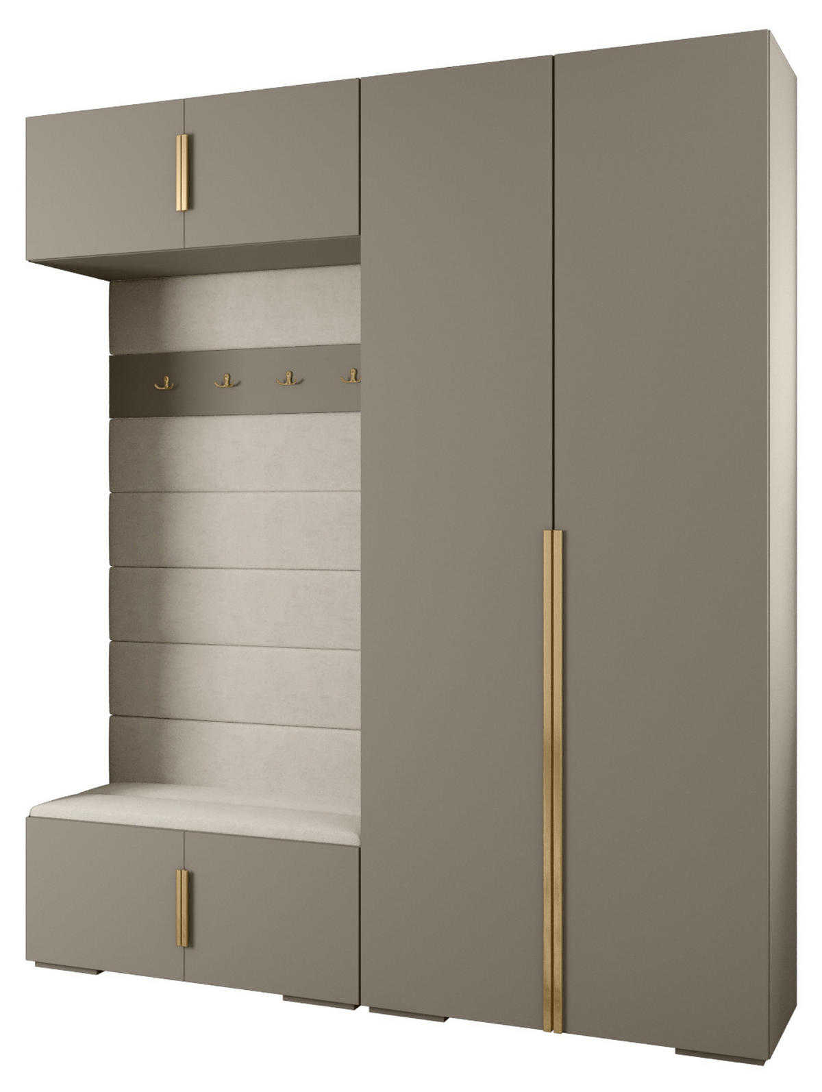 GARDEROBEN-SET 236,7/200/47 - Kaschmir/Goldfarben, Holz/Kunststoff (200/236.7/47cm) - Abiks Möbel
