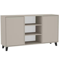 KOMMODE Home mit 2 Türen und 2 Regale, ohne Griffe, Kaschmir - Kaschmir/Schwarz, Holzwerkstoff (150/85/40cm) - Beautysofa