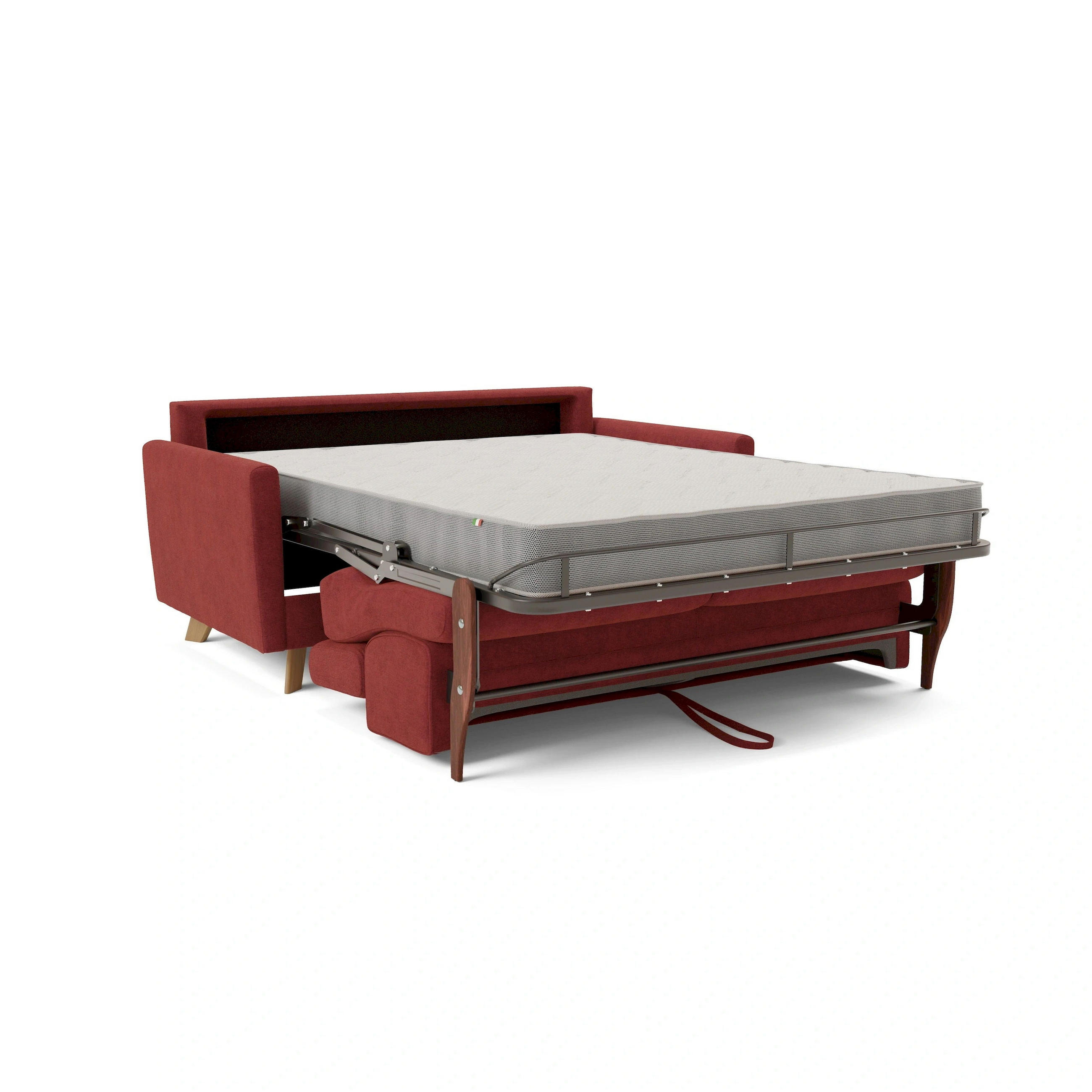 Thumbnail - Divani.store Schlafsofa, Rot, Metall, 200x92x97 cm, Wohnzimmer, Sofas & Couches, Schlafsofas